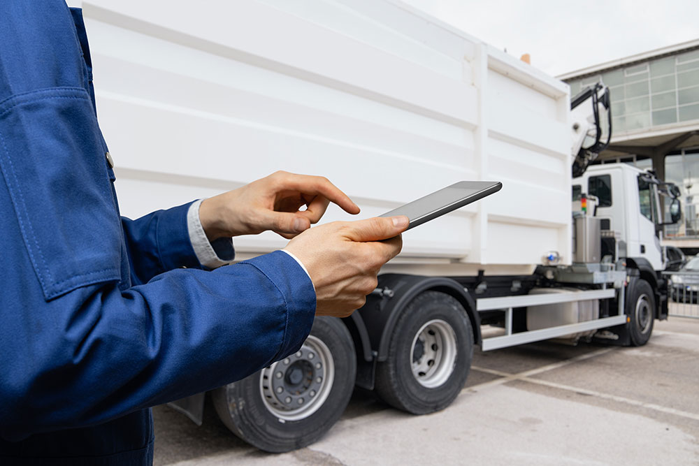 Technician with tablet